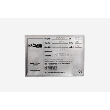Anzeigebild/Hauptbild CE Plakette/Typenschild mit Produktdaten und Seriennummer